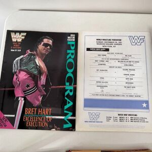 Vintage Wresting Magazine WWF Program Brett Hitman Hart Live Match Sheet Vol 197